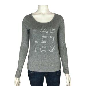 Fabletics Long Sleeve T-Shirt Womens Size Small Gray Logo Top
